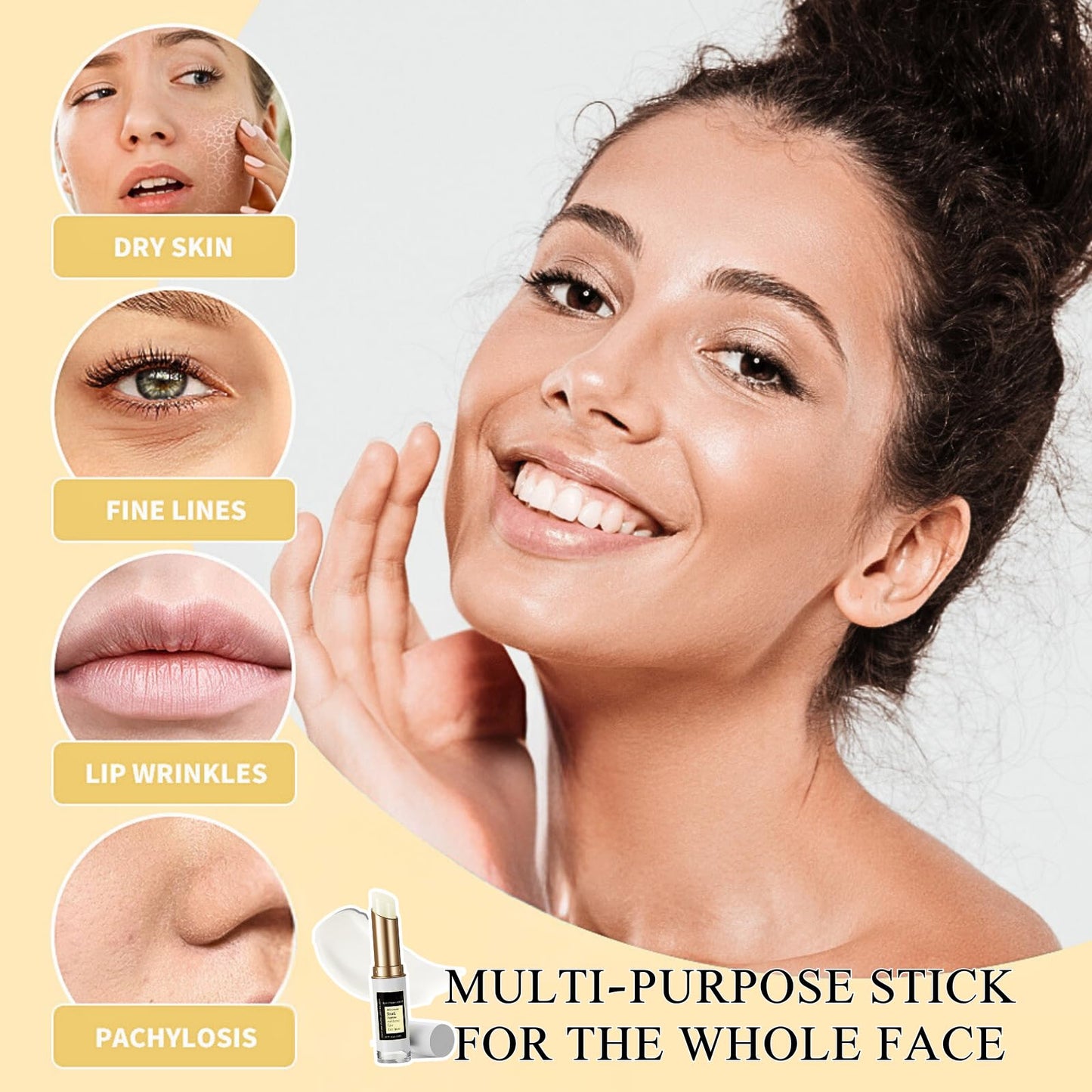 Advanced Snail Peptide Eye Cream Stick, Collagen Anti Wrinkle Eye Balm Stick, Under Eye Cream for Dark Circles and Puffy Eyes, Eye Bags Remover, with Snail Mucin+Niacinamide+Collagen, 3g