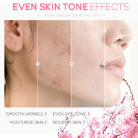 SkinCare Set, JAPAN Sakura Skin Care Sets & Kits, Cleanser, Toner, Serum, Eye Cream, Face Cream, Hair Clip&Tie, Facial Cleansing Brush, Skin Care Gift Set, Hair Care Gift Set for Teenage Girls(8pcs)