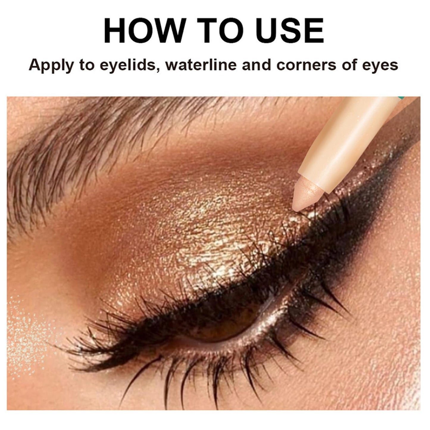 Generic Waterproof Eyeshadow Stick with Creamy Matte Shimmer, Brightener Eye Liner for Women, Long Lasting Blendable Eye Makeup, Smooth Glide Formula for Easy Application, Dual-Ended (#Rose gold shimmer)