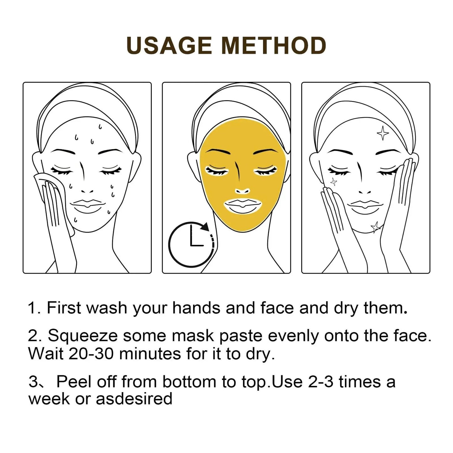 Gold Foil Peel-Off Mask, 98% Gold Peel Off Mask, Gold Facial Mask Anti-Aging, Deep Cleansing, Reduces Fine Lines& Wrinkles Great for All Skin