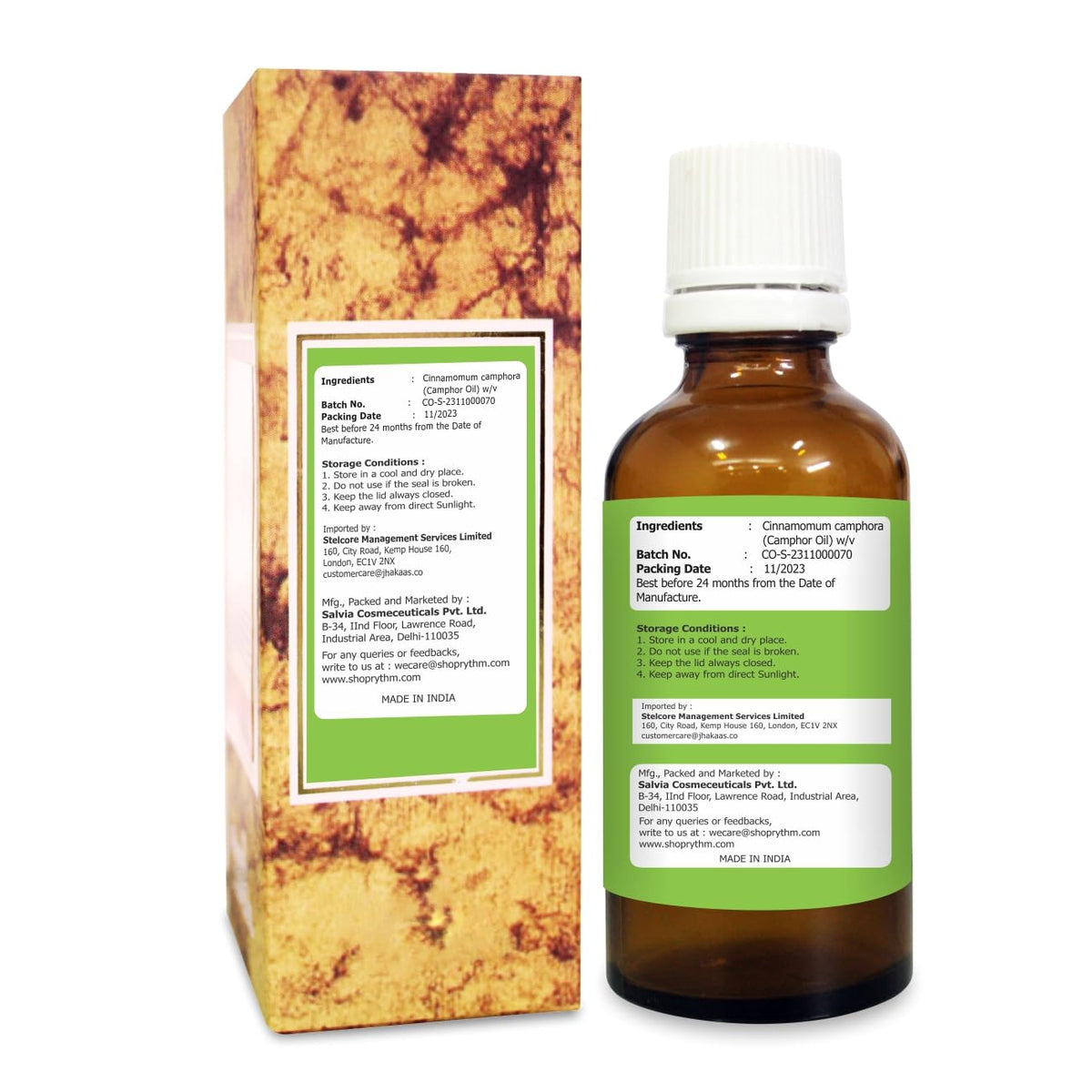 SALVIA Camphor Oil (Cinnamonutn camphora) Natural Pure Undiluted Uncut Carrier Oil 30ml
