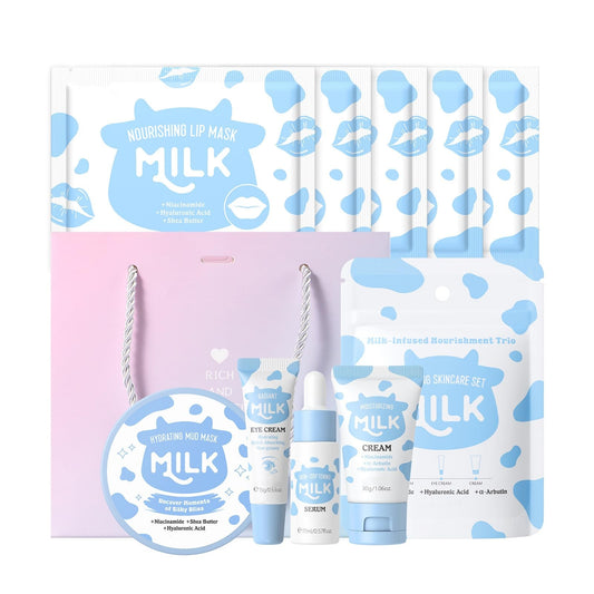 MrCuvaryas Milk Skincare Set For Kids Skin Care Products, Milk Skin Care Sets&Kits,Beauty Gift Sets For Women, Cleanser