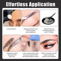 Guegine Eyebrow Tint Kit,2-In-1 Eye Brow Tint Kits,Lash Tint Kit,Lasting for 6 Weeks Diy Hair Dying for Salon(7ml Black)