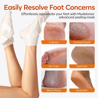 modelones Modelones Foot Peeling Mask 3 Pack, Exfoliating Foot Mask for Dry Cracked Feet, Callus Dead Skin Remover, Additional 3 Pack Collagen Serum for Reviving Baby Soft Smooth Touch Feet, Women and Man