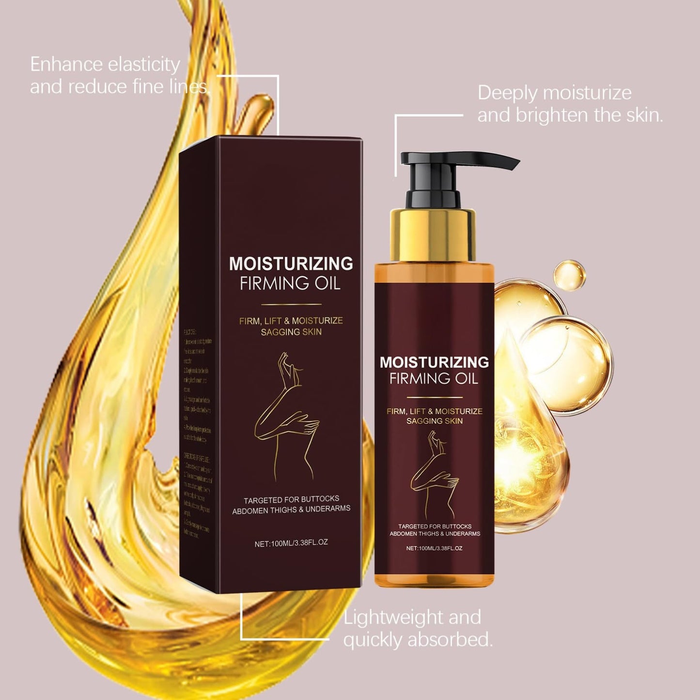 Magic Luxury Body Oil-Glow Remedy Oil-Magic Body Firming Oil-Lifting Body Moisturizer-Enhances Elasticity & Radiance-Holiday Essentials Skincare Routine for Women-100ML with A Gua Sha Board