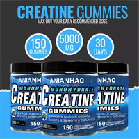 ANIANHAO Creatine Gummies 5000mg 150 Gummies Creatine Monohydrate Gummies - Berry Flavoured Creatine - Pre Workout Gym Supplement for Men & Women - Vegan Chews Chewable Max recommneded Strength (2Bottle)