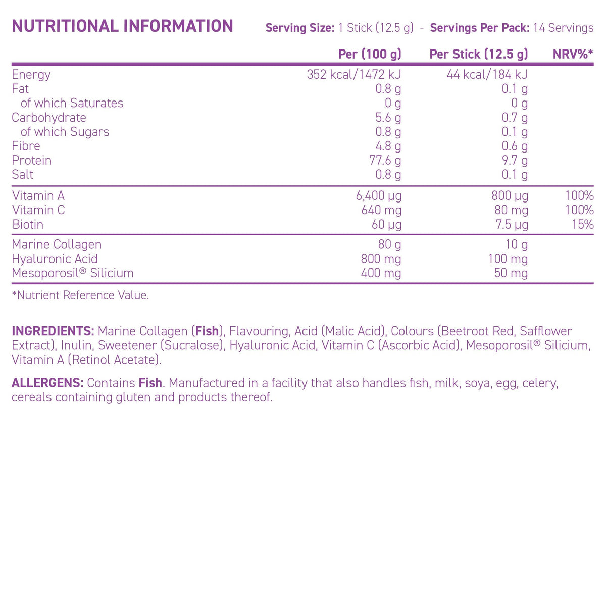 Applied Nutrition - Coleen Rooney - Marine Collagen - Anti-Aging Formula - Best Skin Rejuvenation - Best Joint Support - Radiant Complexion - (14 Sachets - 12.5g Each) (Strawberry)