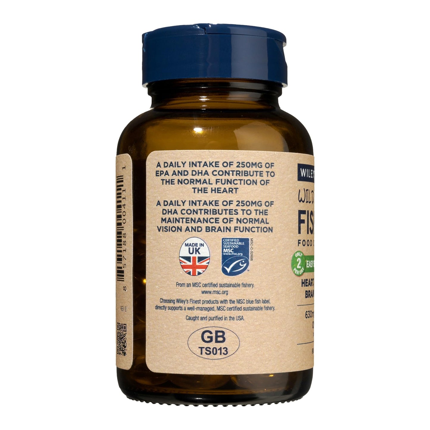 Wiley's Finest Wild Alaskan Fish Oil Easy Swallow Minis - Omega-3 Fish Oil Supplement for Adults and Kids - Double-Strength 630mg EPA and DHA Natural Supplement - 60 Mini Softgels (30 Servings)