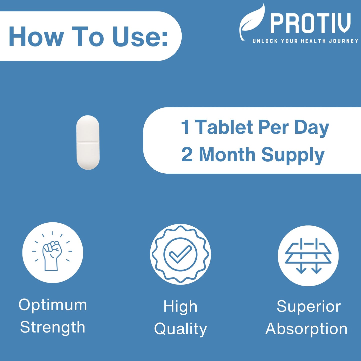 Protiv Glucosamine Sulphate 2KCL 1000mg 60 Tablets | 888mg Base Glucosamine per Tablet | UK Manufactured