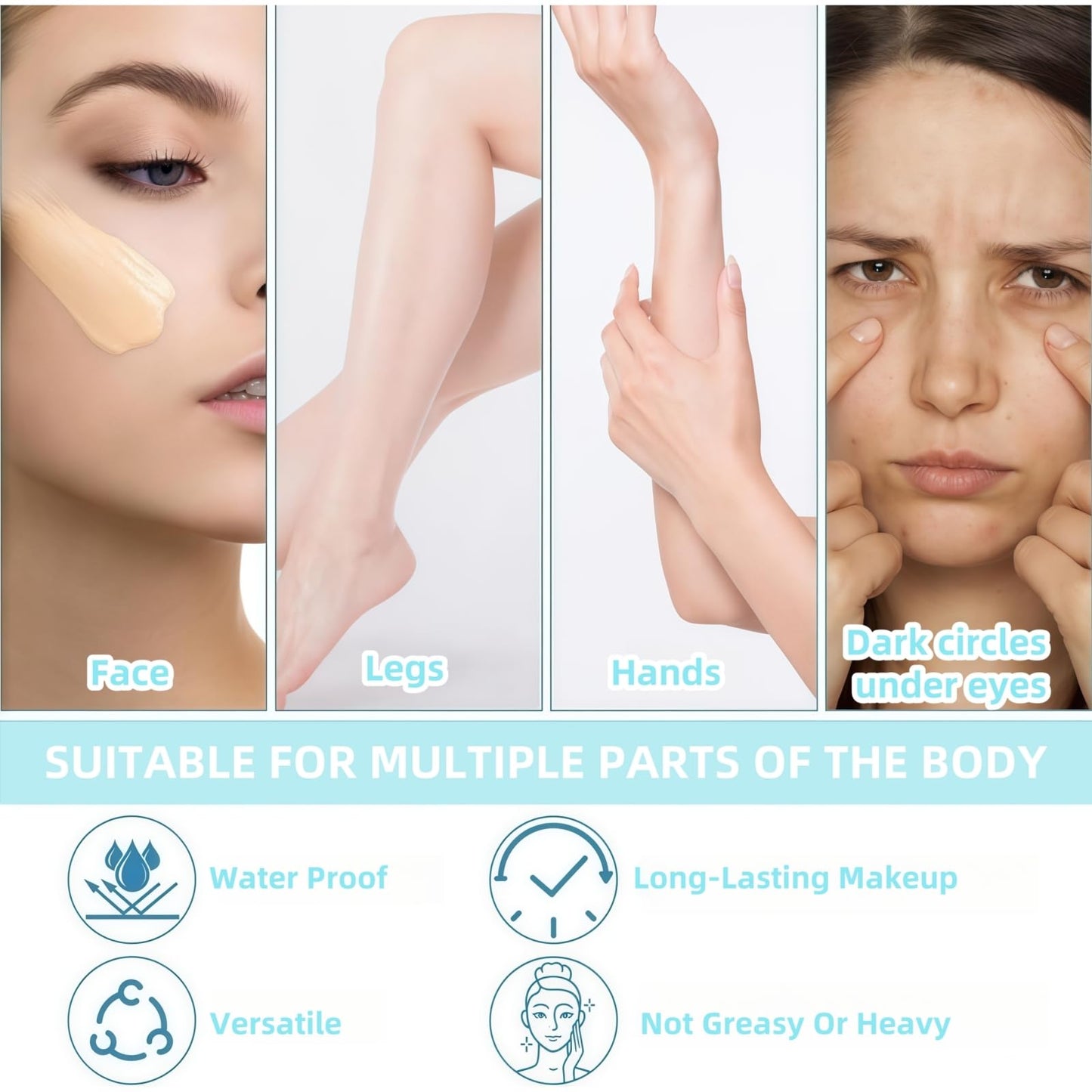 Concealing Foundation Perfecting Cream,Waterproof Long Lasting Even Skin Tone,All-Over Complexion Per/fector,Colour Corrector,Full Coverage Concealer,Corrector Makeup,Colour Correcting Cream