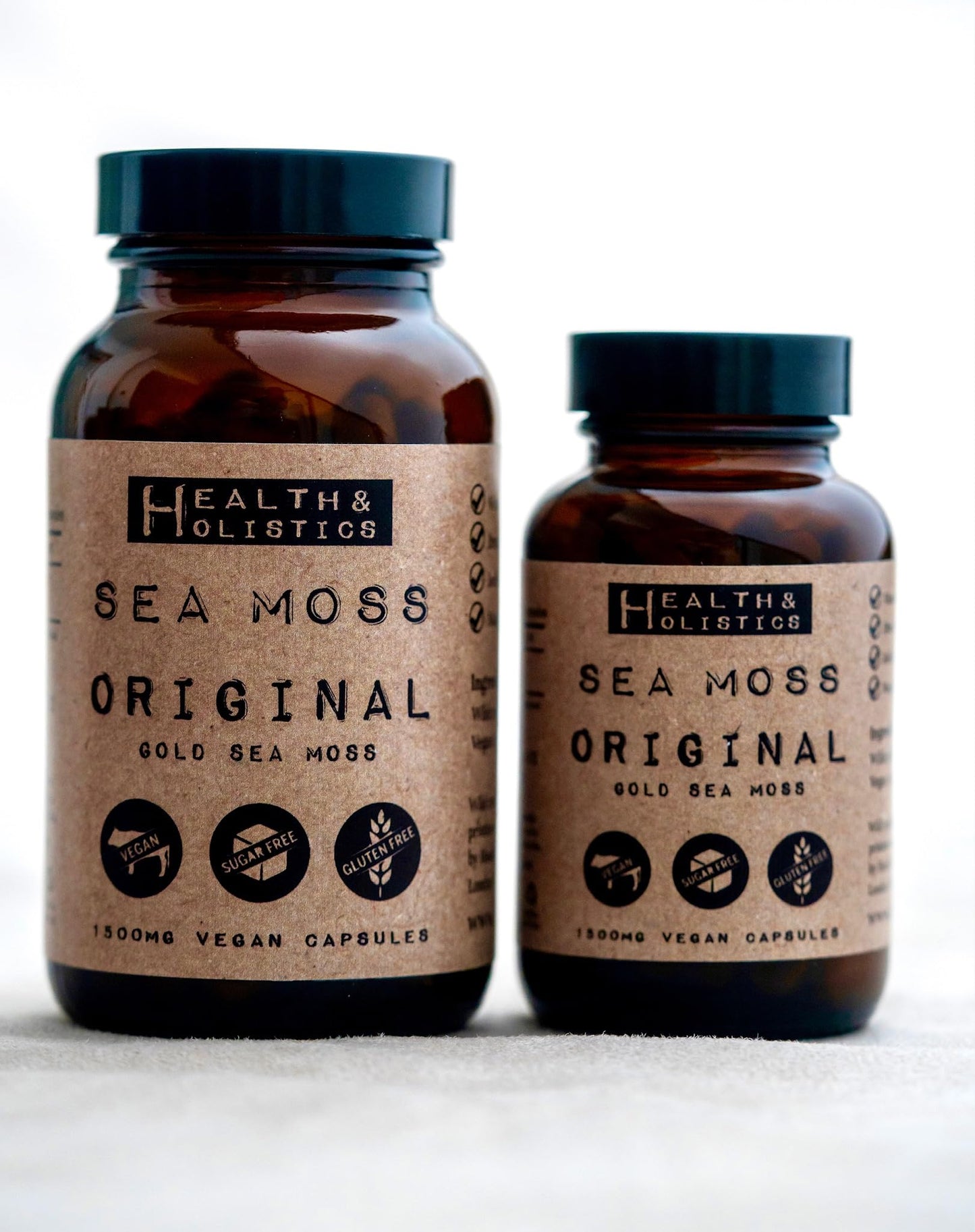 Sea Moss Capsules (St. Lucia - 60 caps) Organic | Wild Crafted | Non GMO | 92 Minerals - Containing Essential Vitamins and Minerals