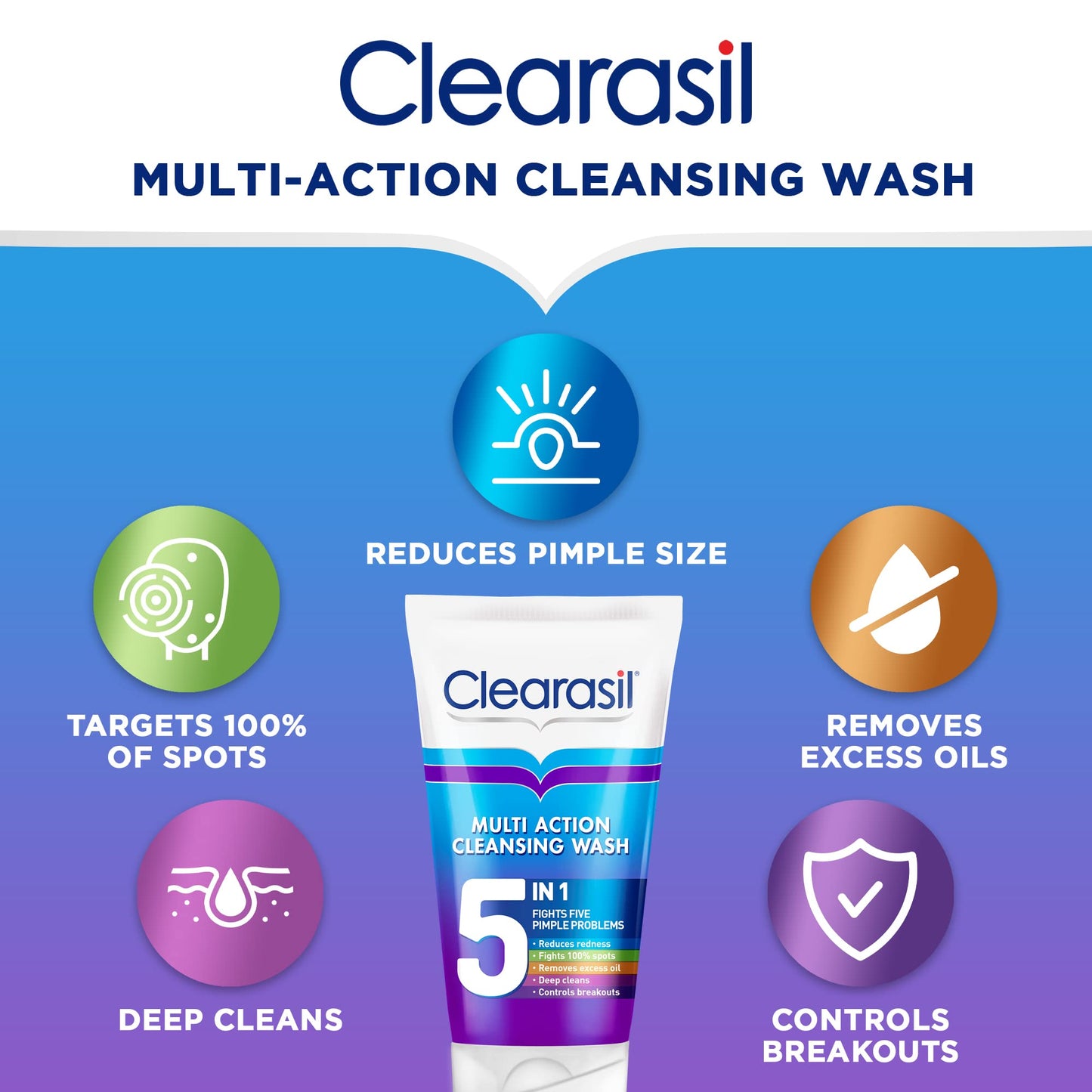 Clearasil Ultra 5 in 1 Face Wash (Pack of 3 x 150 ml)