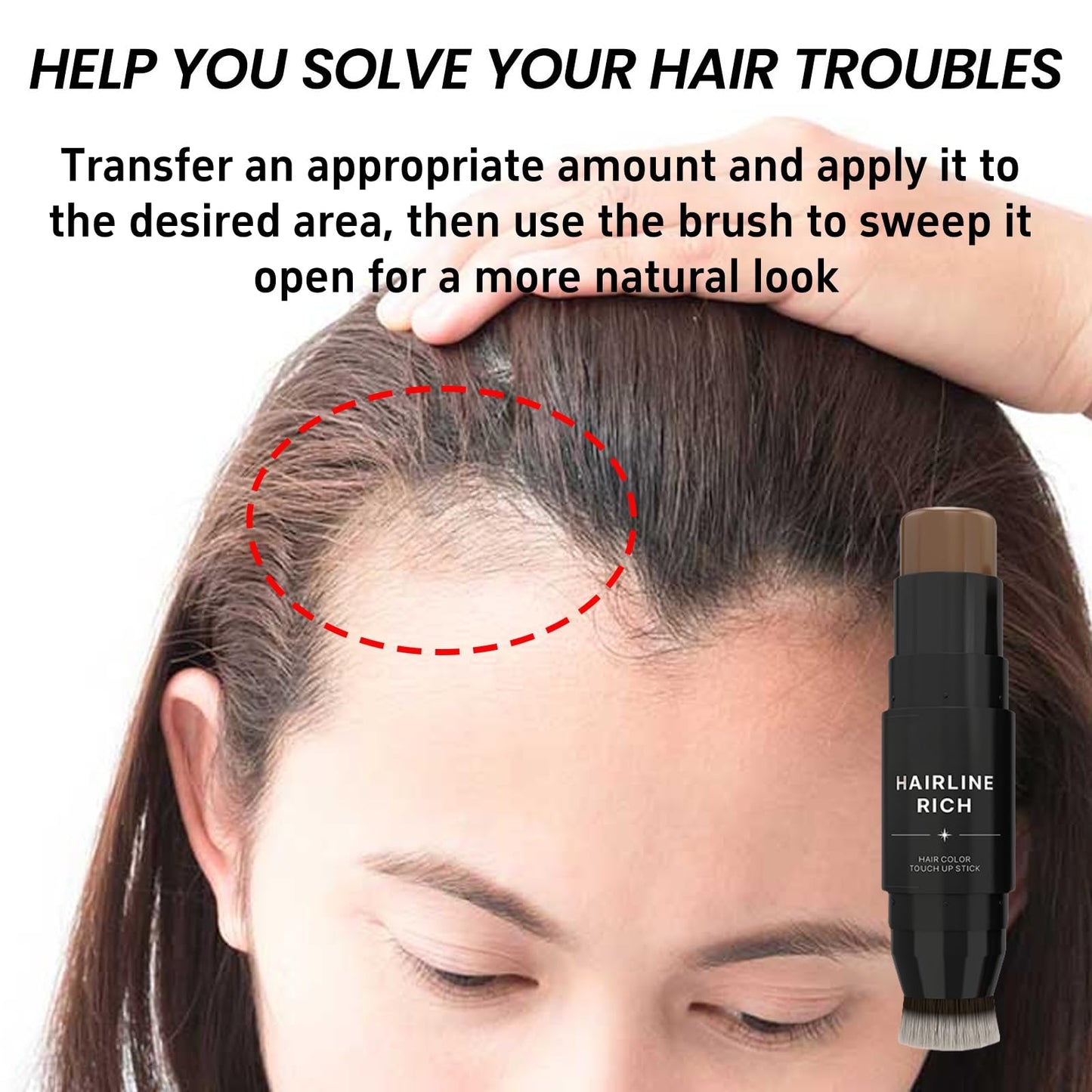 Xunzhi Root Cover up Stick,Hairline Powder Stick,Temporary Hair Color Pen,Double-Ended Temporary Hair Co/lor Hair Roo/t Concealer,Ha/ir Shadow Powd/er,Double Ended Ha/ir Colo/r Sti/ck,Ro/ot Touch up