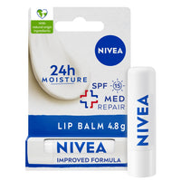 NIVEA Repair & Care Lip Balm SPF 15 (4.8g), Lip Care with Natural Origin Ingredients, Shea Butter, and Vitamins, Relieves Chapped Lips with 24h Moisture