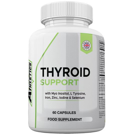 Freak Athletics Thyroid Support Supplement - 60 Capsules - Includes Myo inositol, L-Tyrosine, Iron, Magnesium, Zinc, Manganese, Selenium, Vitamin B12 - Contributes to The Reduction of Tiredness & Fatigue