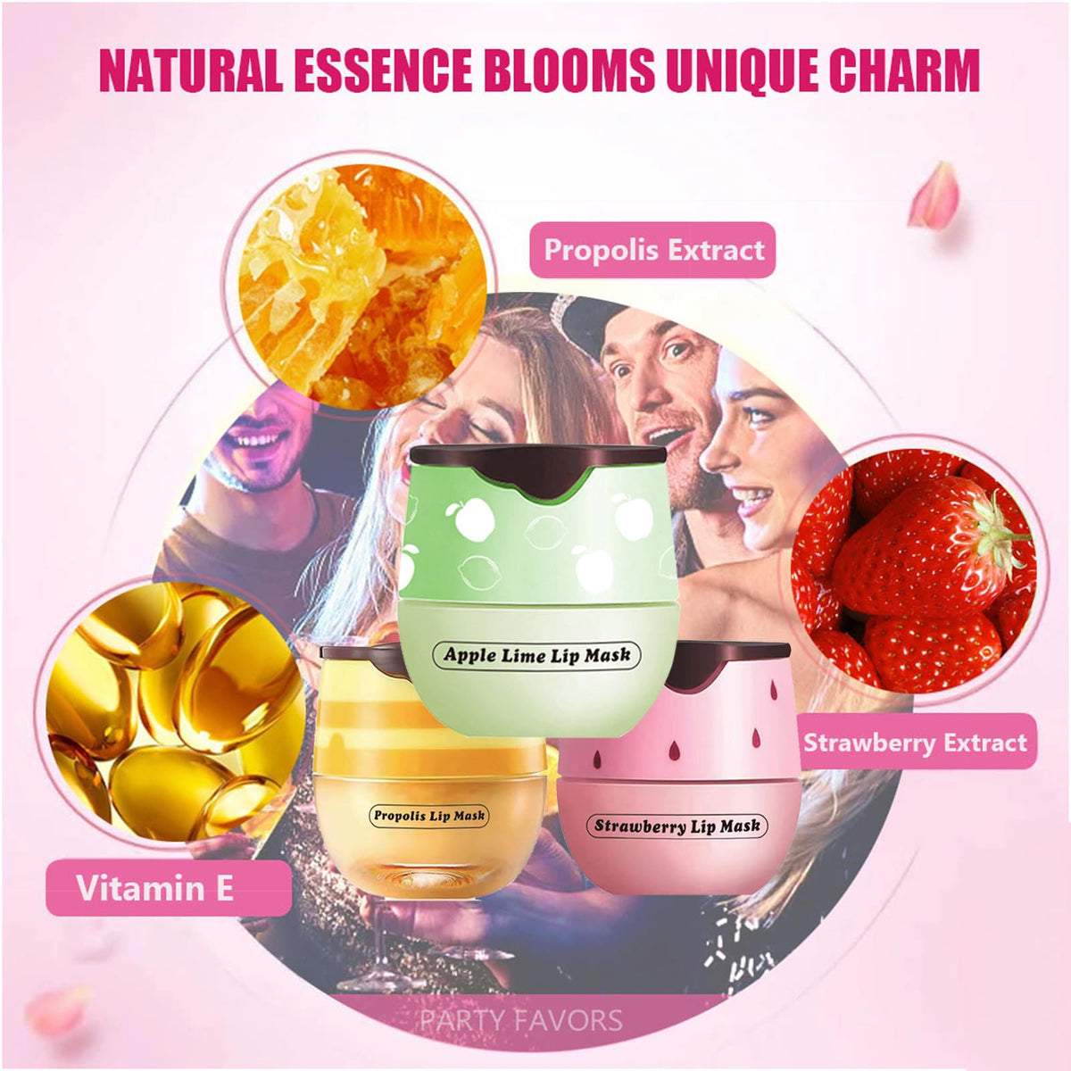 TITIMORE Bee Balm Lip Balm Honey Pot Lip Mask Apple Lip Sleeping Mask Propolis Moisturizing Lip Mask Day and Night Repair Long Lasting Hydrating Lip Cream For Dry Chapped Peeling Cracked Lips(Apple Lemon)