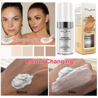 HZZYJ Flawless Colour Changing Foundation, Liquid Foundation Makeup Face ,Liquid Cover Concealer Warm Skin Tone Foundation,Base Nude Face Moisturizing SPF 15 for All Skin Types