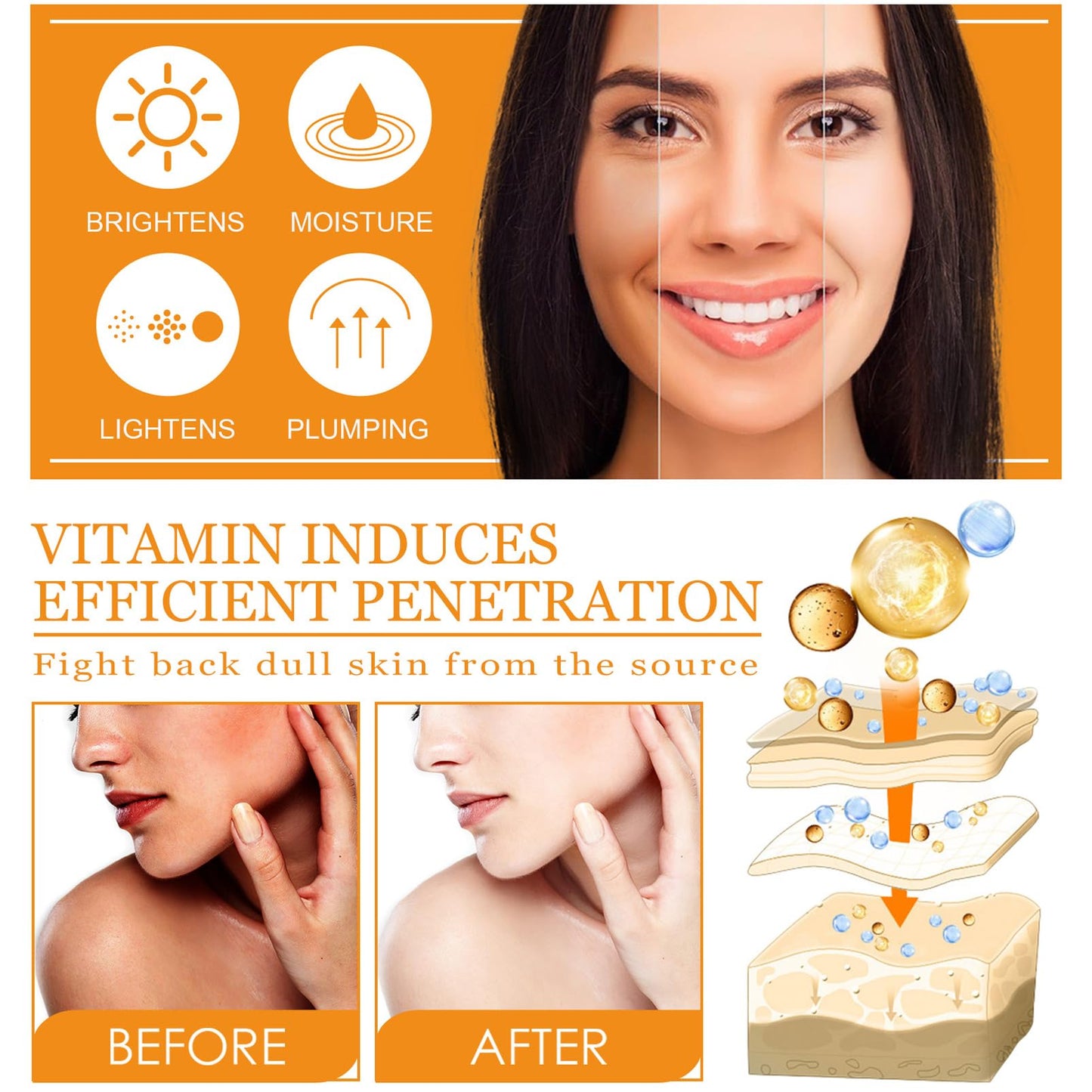 DMQ Vitamin E Face Serum,Vitamin E Oil With Hyaluronic Acid,Antioxidant Facial Serum for Ageing Skin,Vitamin E Serum for Face,Skin Moisturizes Collagen Serum For For Fine Line,Quickly Absorb