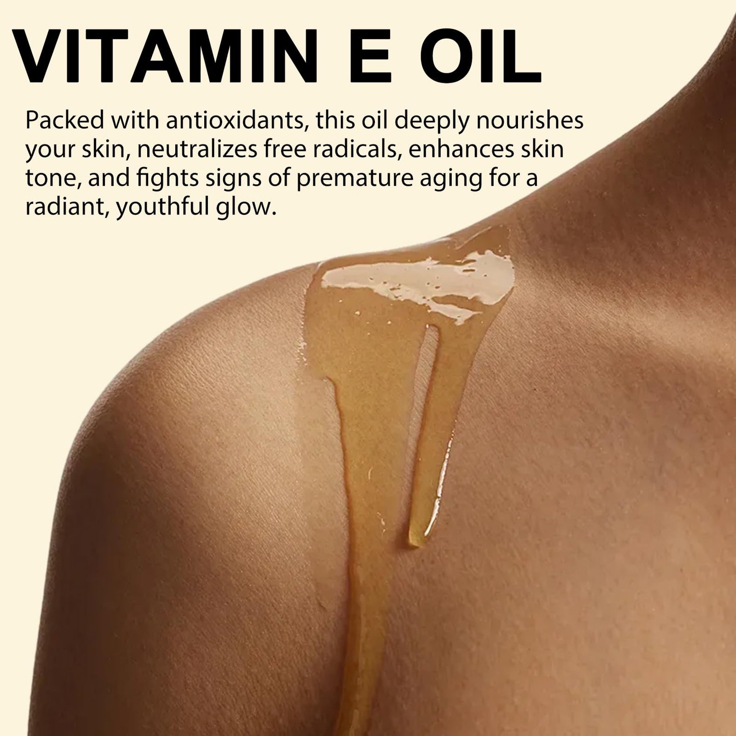 100% Pure Vitamin E Oil for Skin, Hair & Face, Body Bath Oils Moisturizing Dry Skin, Easy to Absorb, Non-GMO & Vegan, 2Fl Oz
