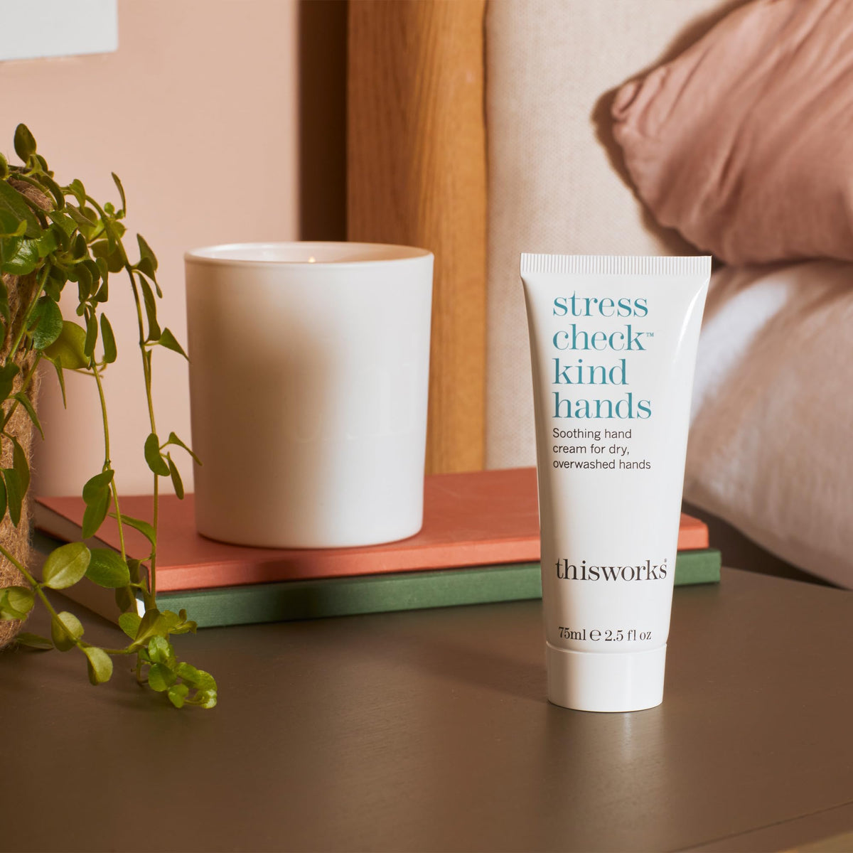 This Works Stress Check Kind Hands, 75 ml - Intensely Hydrating Hand Cream Enriched with Shea Butter, Vitamin E and Ylang Ylang Essential Oils - Soothing Hand Moisturiser for Dry and Sensitive Skin