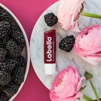 Labello Blackberry Shine Lip Balm with Soft Red Shine and Shimmer Pigments 4.8 g without Mineral Oils