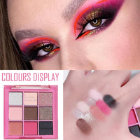 GEEWHILE Pink Eyeshadow Palette Brown Black Pink Matte Glitter Eye Shadow Pallets For Women, Highly Pigmented Long Lasting Pink Smokey Eyeshadow Make-Up Palettes Waterproof Blendable Pink Eyeshadow Palette