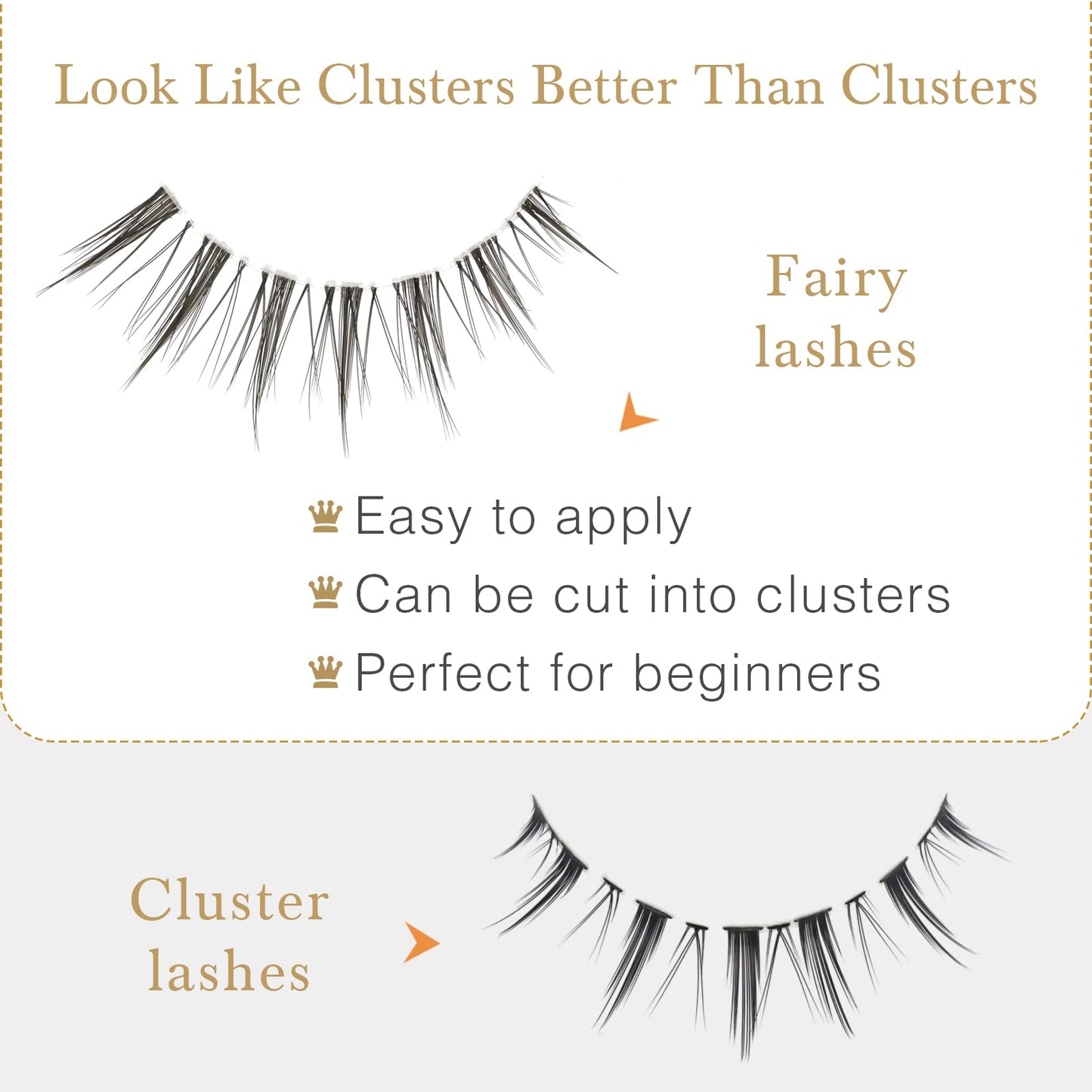 10 Pair Natural Lashes Little Devil Soft Eyelashes Strip Lashes Handmade False Eyelashes Natural Look Transparent Clear Band Small Eye Lashes by EMEDA (Little Devil)