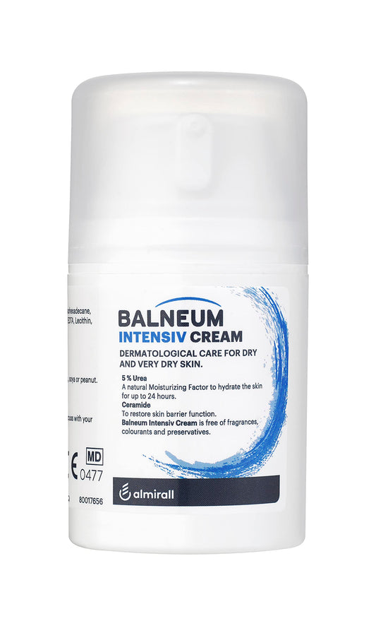Balneum Intensiv Cream - Daily Moisturising Body Cream for Very Dry Skin and Dry Skin Conditions, Fragrance Free & Preservative-Free Moisturiser, Intensive Hydration, 50g