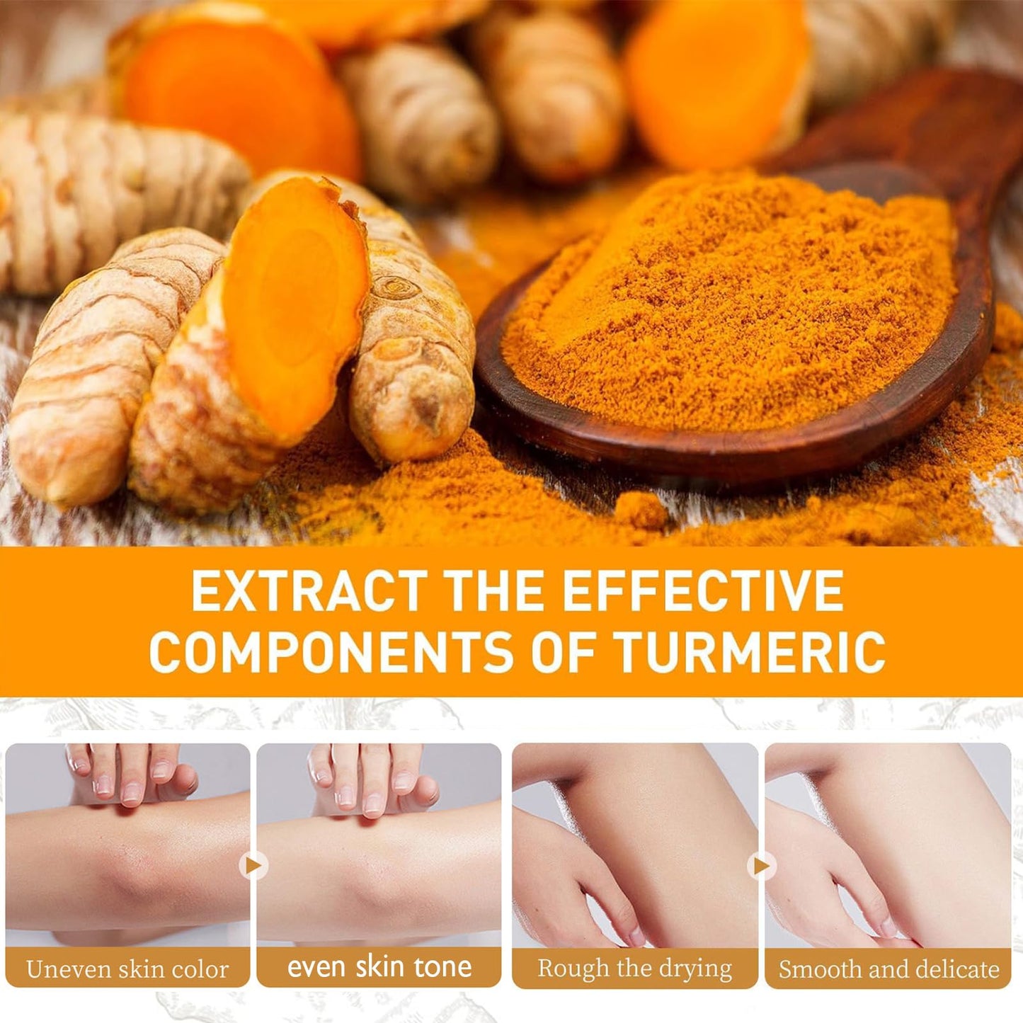 Angivlga Turmeric Body Lotion, Tumeric Cream For Face And Body,Remove Acne,Dark Spots,Sun Damaged Skin,Anti-Aging Firming Body Lotion Body & Face Dry Skin Moisturizer Women Men-300g