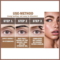 SHEBEEDO Tattoo Brow Peel Off Eyebrow Gel Tint Eyebrow Tint Dark Brown Semi-Permanent Colour Waterproof Peel Off Eyebrow Gel Lasts Up To 3 Days Peel Off Eyebrow Dye Eyebrow Colours Tattoo Brow (#01darkbrown)