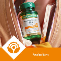 Nature’s Bounty Maximum Strength Zinc – 100 25mg Tablets (100 Day Supply) – Immunity Support and Antioxidant Supplement