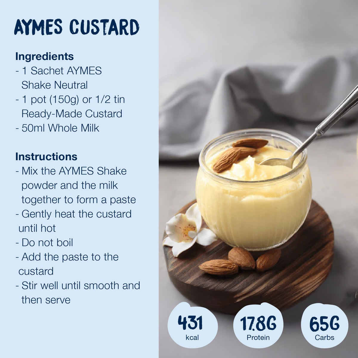AYMES - High Protein Nutritional Powder Shakes - Unflavoured - 7 Servings - Milkshake-Style Drink Mix - Gluten Free, Vegetarian, Halal & Kosher Suitable - For Ages 3+ and Adults