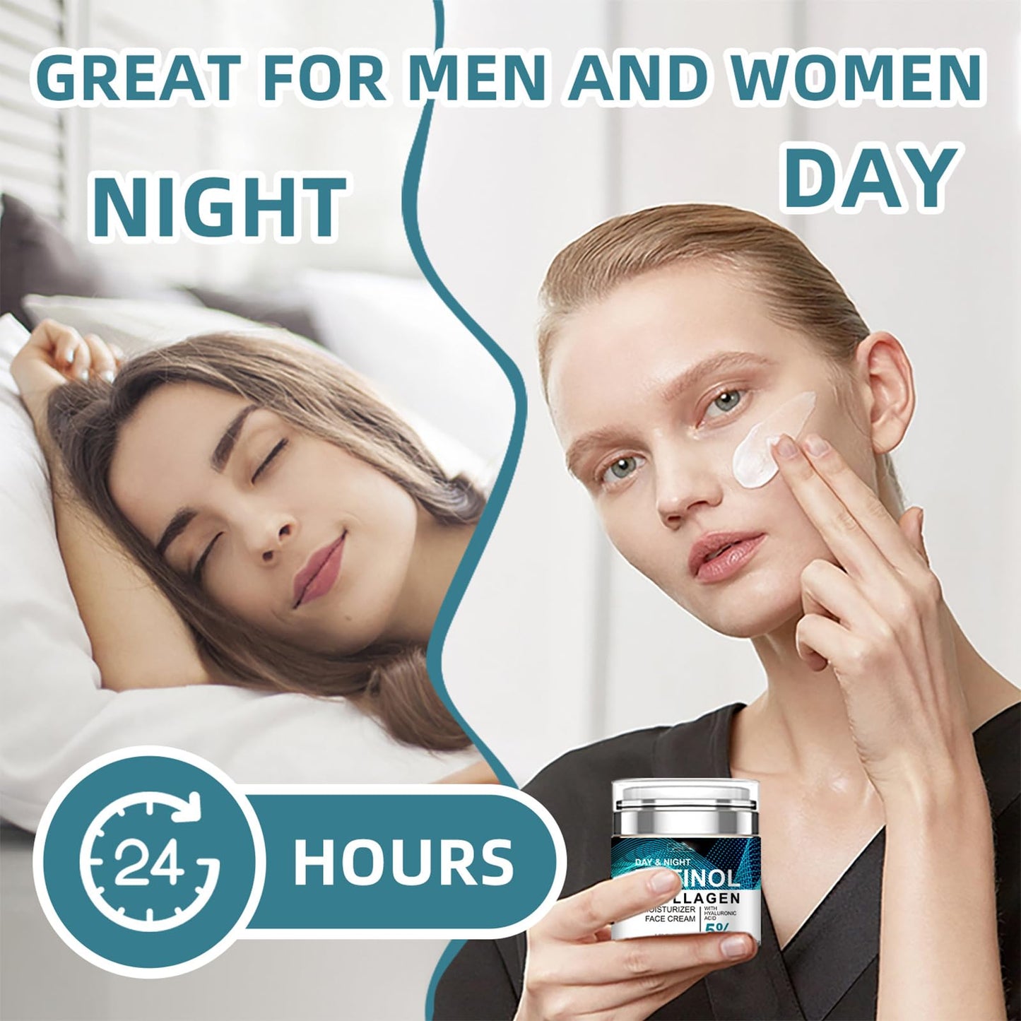 Shefave Retinol Cream For Face, Anti Aging Face Cream With 5% Hyaluronic Acid - Skin Tightening & Wrinkle Reduction Facial Moisturiser - Lifting And Firming For Youthful Glow