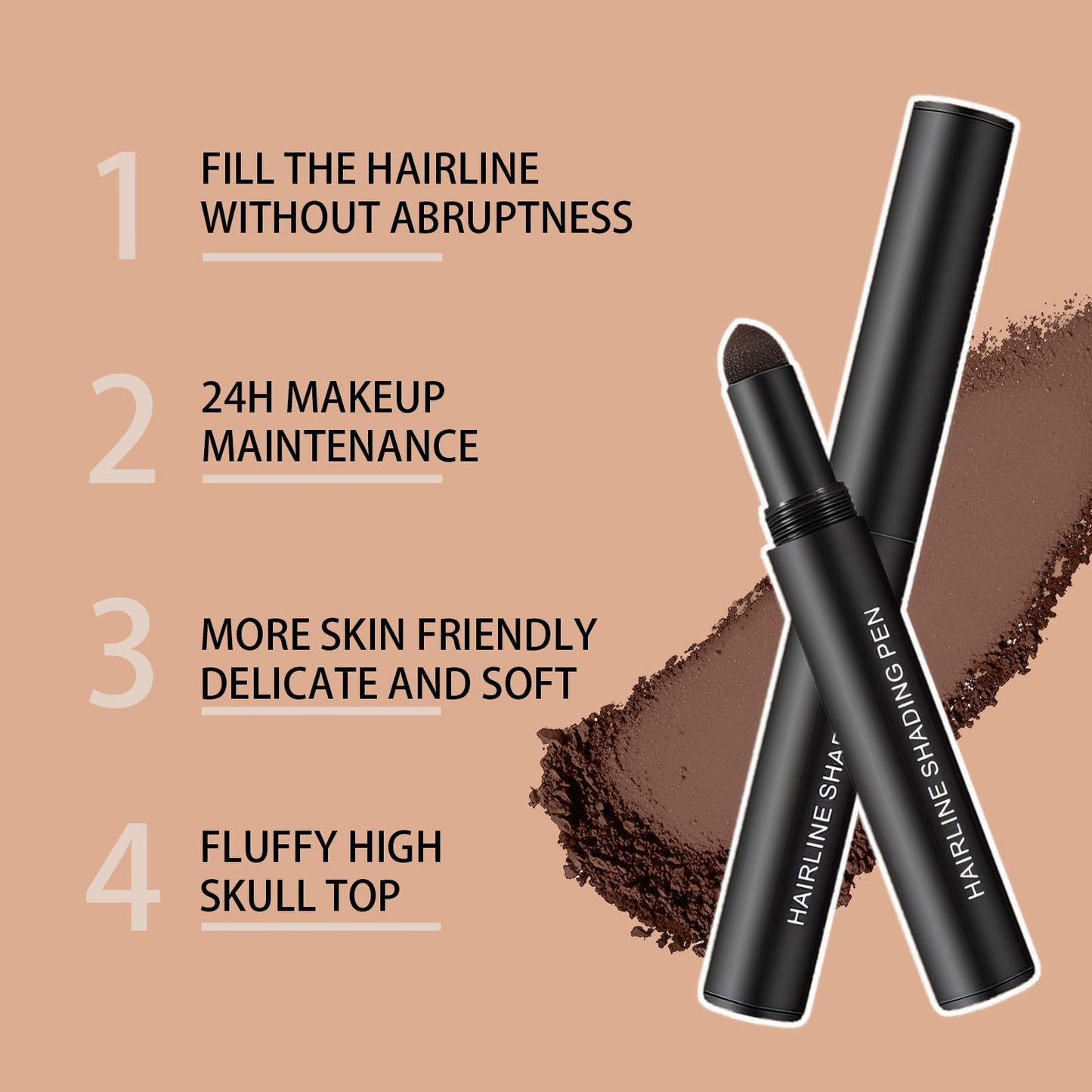 DMQ Root Touch Up Stick, Dark Brown Hairline Powder,Waterproof & Long LastingGrey Hair Coverage Beard,Semi-Permanent Hair Dye for Thinning Hair (Dark Brown, One Size)