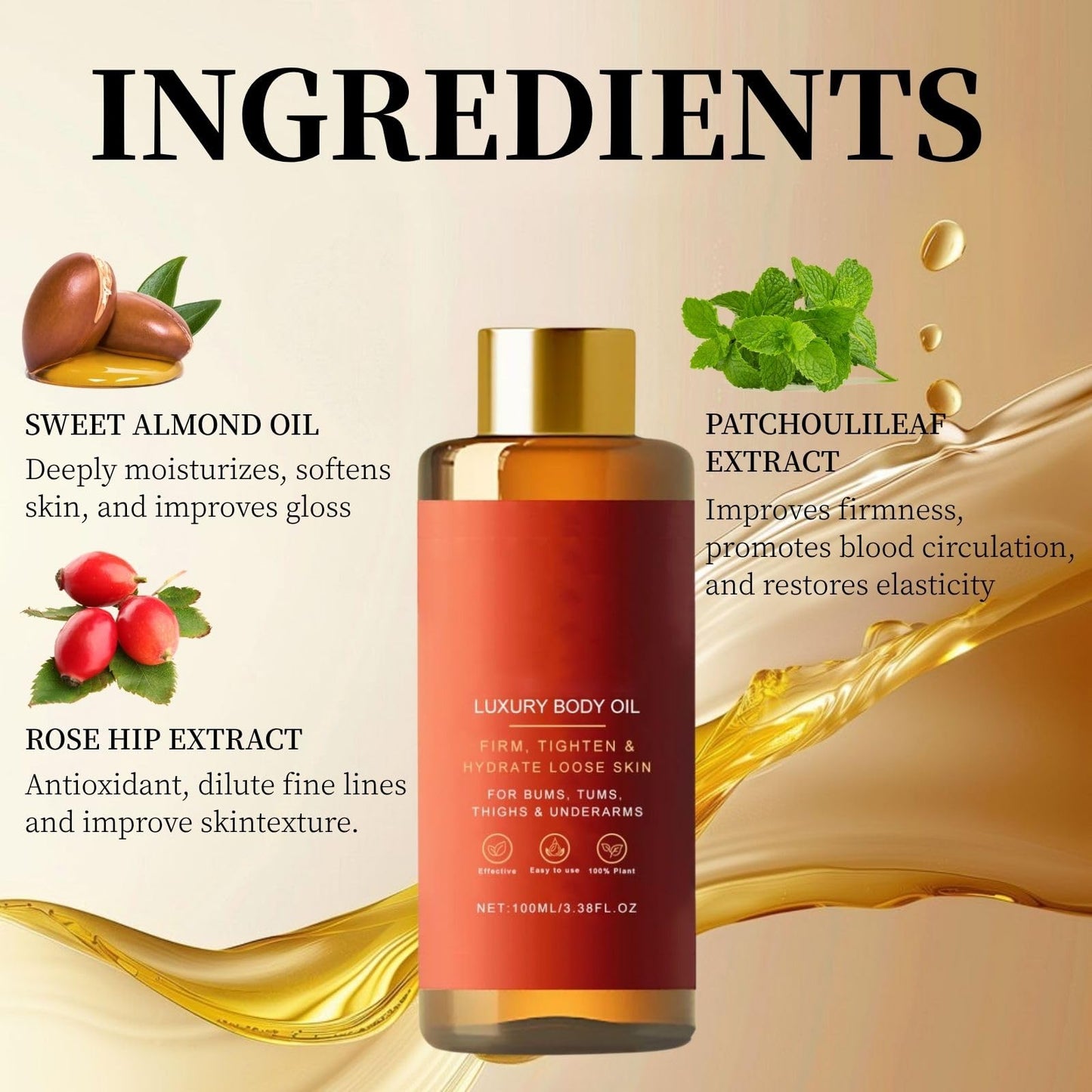 Magic Luxury Body Oil with Gua Sha Tool - Glow Remedy Oil for Skin Tightening & Hydration, Silken Essence Firming Body Oil for Women, Dry Skin & Massage Therapy