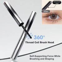 HERBINSOLS Metal Volumizing Black Mascara - Natural Lengthening Mascara Black Waterproof - Smudge-Proof Metal Wand mascara for Natural Eye Makeup - Long-Wear No Clumping for Sensitive Eyes