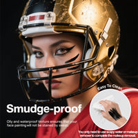 SHEBEEDO 3PCS Black Face Paint Stick, Sweat Proof & Water-Resistant Body Paint,Easy to Color Halloween Long-Lasting Black Lipstick, Ideal for Sports & Makeup with Face Paint Sticks