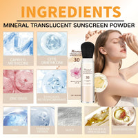 ISBEAUSOLS Powder Sunscreen - Scalp Sunscreen - Mineral Powder Sunscreens Brush - SPF 30 Mineral Suncream for Face - Matte Sun Protection Pow-der Brush - Scalp Spf - Lasting Lightweight Breathable