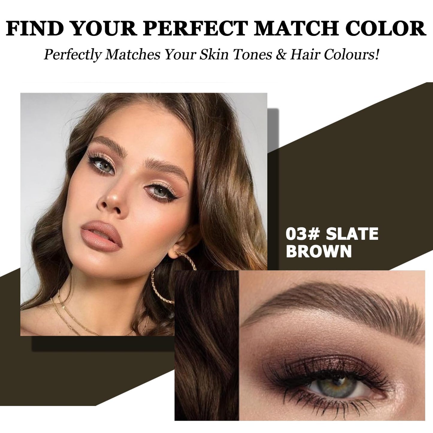 HERBINSOLS Microblading Eyebrow Pen - Natural Brow Pen - Easy To Color, Long Lasting, Quick Drying Eyebrow Tint Pencil - Waterproof, Smudge-Proof & Transfer-Proof Brow Pencil (03# Slate Brown)