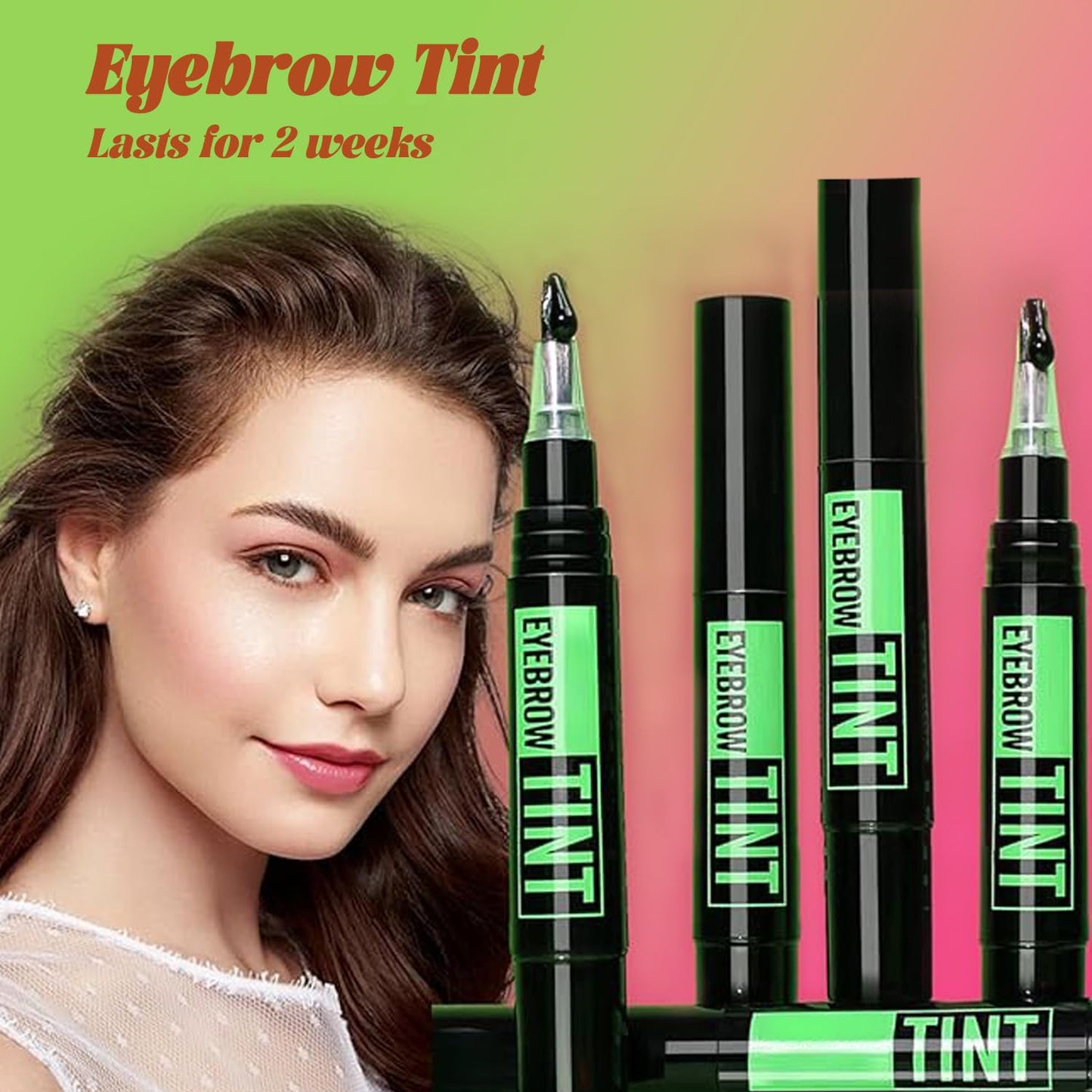 Generic Semi-Permanent Eyebrow Tint, Waterproof Brow Dye Kit, Long-Lasting, Natural Definition, Includes Brushes and Brow Cards(Gentle Brown)