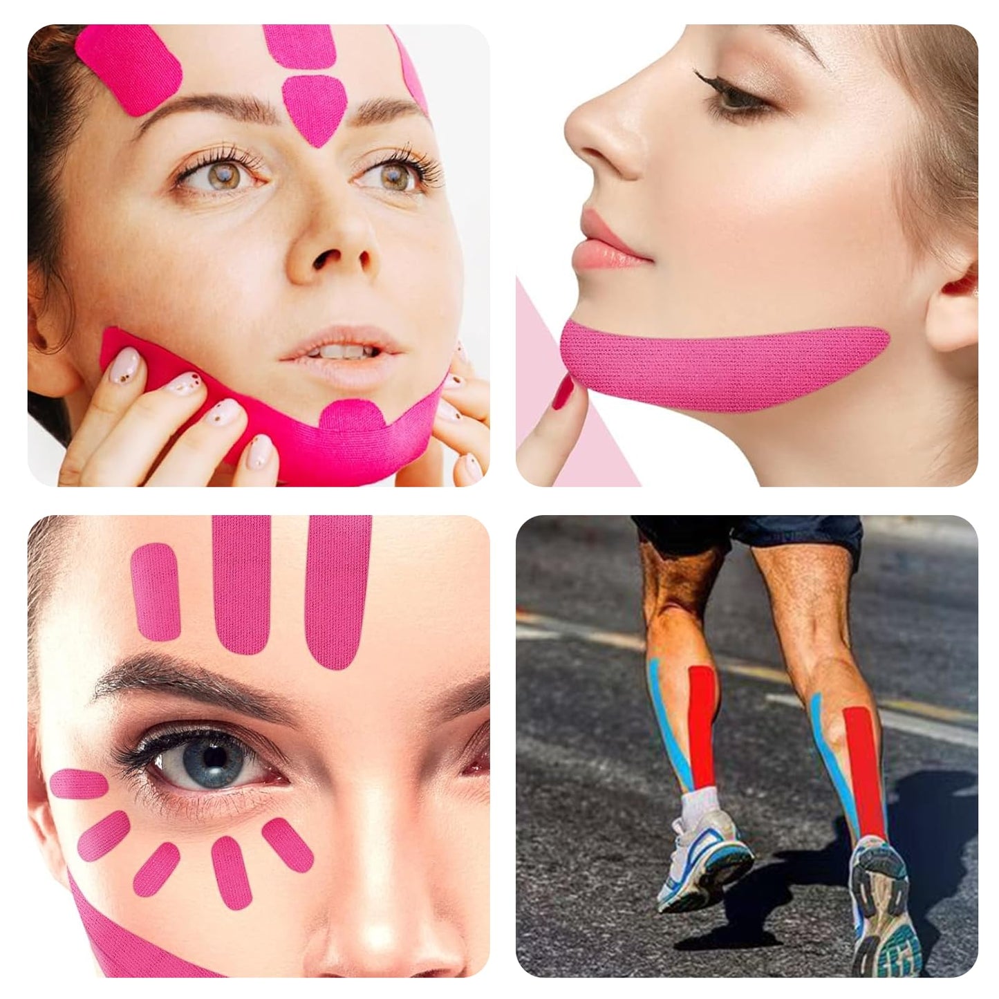 Benaewa 3 Rolls Face Tape, 2.5cm*5m Face Eye Neck Lift Tape, Anti Wrinkle Face Taping for Firming and Tightening Skin