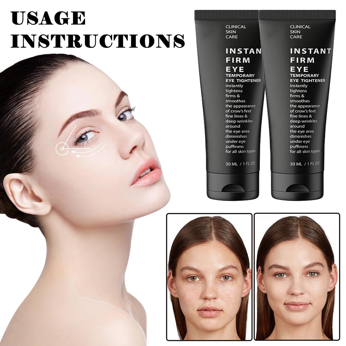 LINXINS Celyn Eye Cream, Celyn Instant Eye Tightener, Celyn Instant Firmx Eye Tightener, Eye Tightening Cream Instant, Fade Fine Lines,Tightens and Smoothes Fine Lines (2PCS)