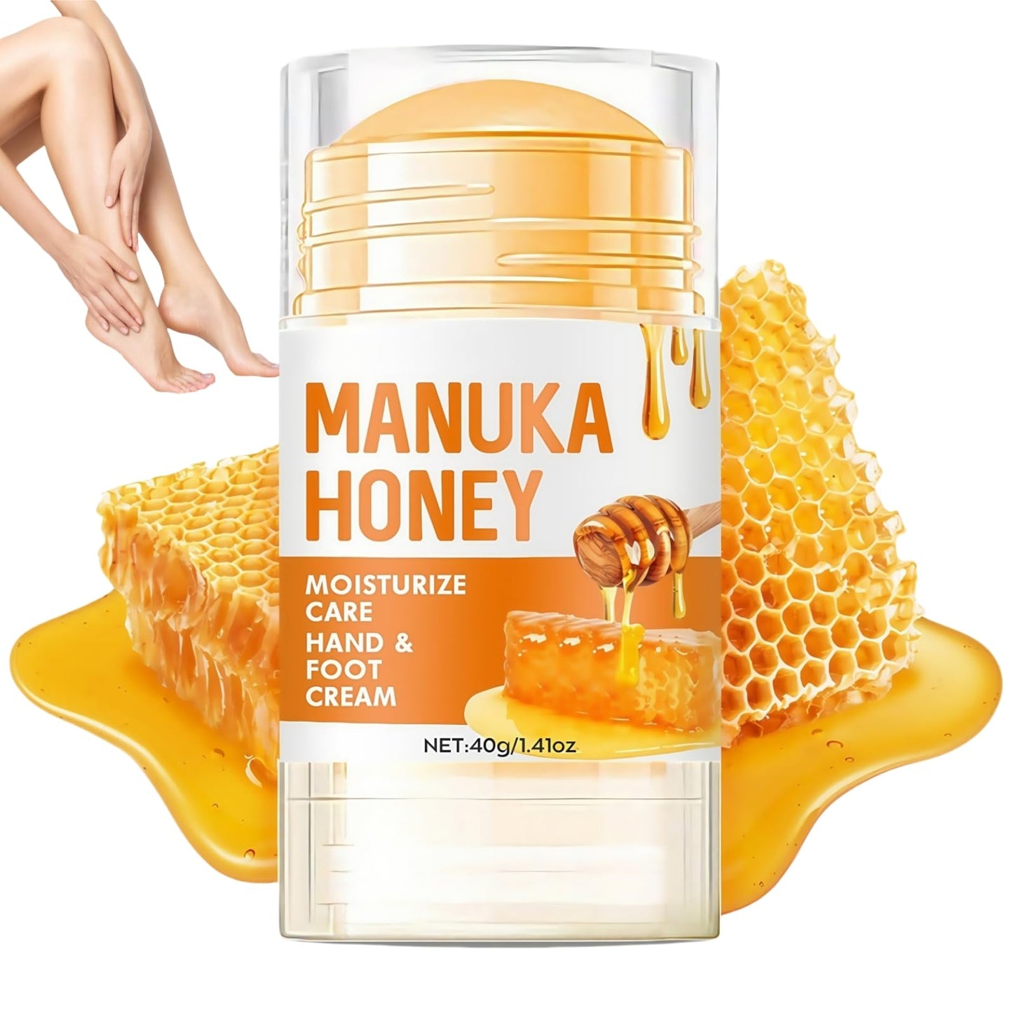 SEMECOMER Honey Foot Cream, Heel Balm & Cracked Heel Repair Creams, Fast-Acting Moisturizing Hand & Foot Cream, Deep Moisture for Very Dry Hands & Cracked Heels, Intensive Repair for Soft Skin, Unisex Formula