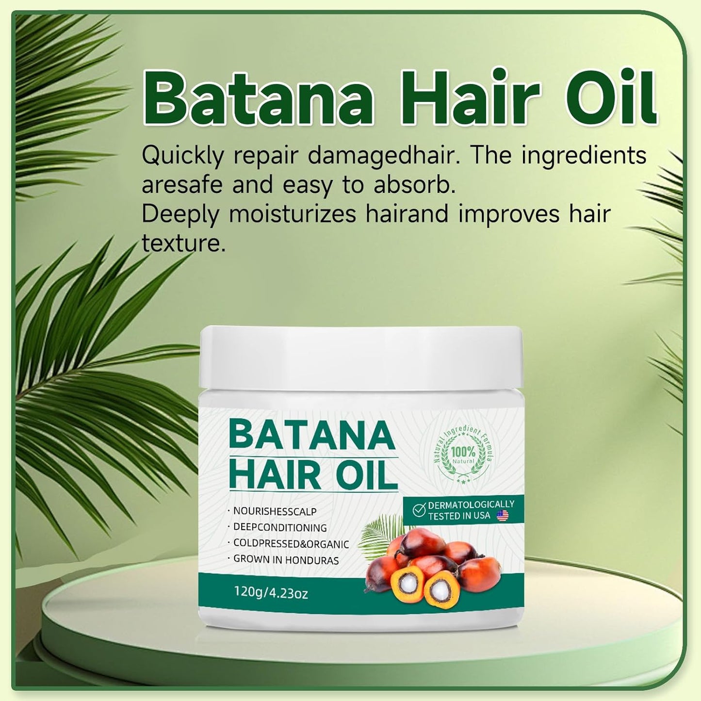 Raw Batana Oil for Hair Growth: 100% Pure Natural, organic - Prevent Hair Loss - Enhances hair shine and Thickness in Men & Women