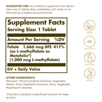 Solgar Folate 1000mcg - High Strength Formula - Healthy Maternal Tissue Growth During Pregnancy - Vegan - 60 Tablets