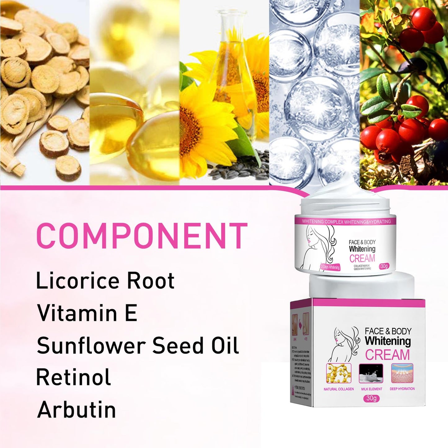 GNAUMORE Skin Whitening Cream,Skin Lightening Cream,Body Moisturiser for Whitening,Whitening Cream,Lightening Cream for Dark Skin,Whitening Anti-Freckle Moisturizing Cream,Lightening Cream for Dark Skin,2PC