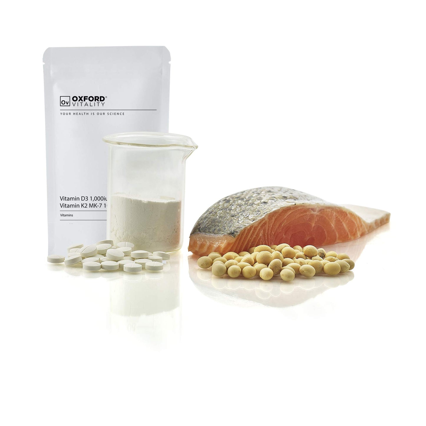 Vitamin D3 and K2 | Bone Support Supplement | Vitamin D 1000iu & Vitamin K2 MK-7 100mcg | Easy to Swallow Tablets | GMO Free by Oxford Vitality