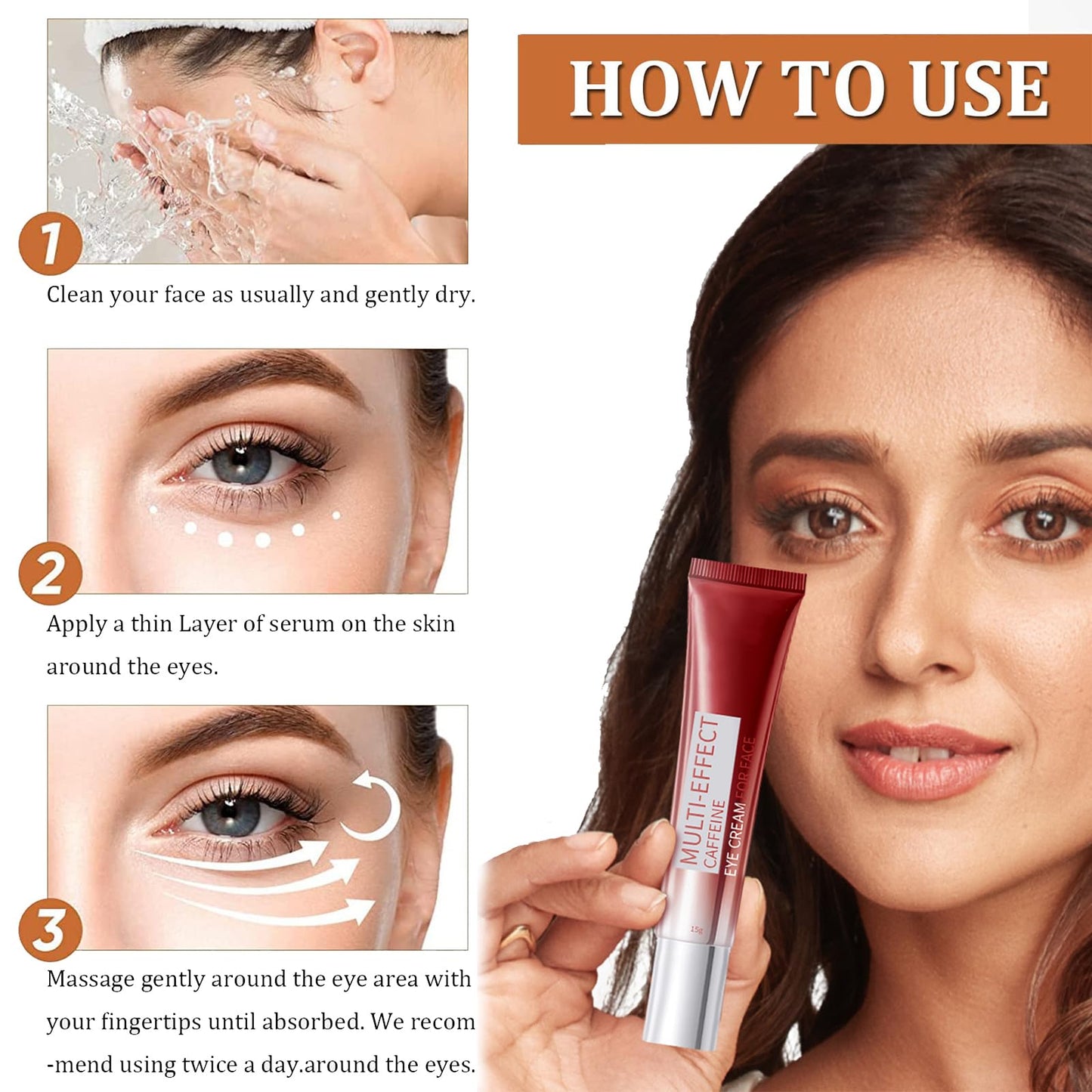 IZBEAUVO Caffeine Eye Cream, Eye Cream Anti Aging,Dark Circle Eye Cream,Eye Bags Remover Of Caffeine Eye Serum, Eye Cream For Dark Circles,Fade Fine Lines,Puffy Eyes Bags Under Eyes,Anti Wrinkle
