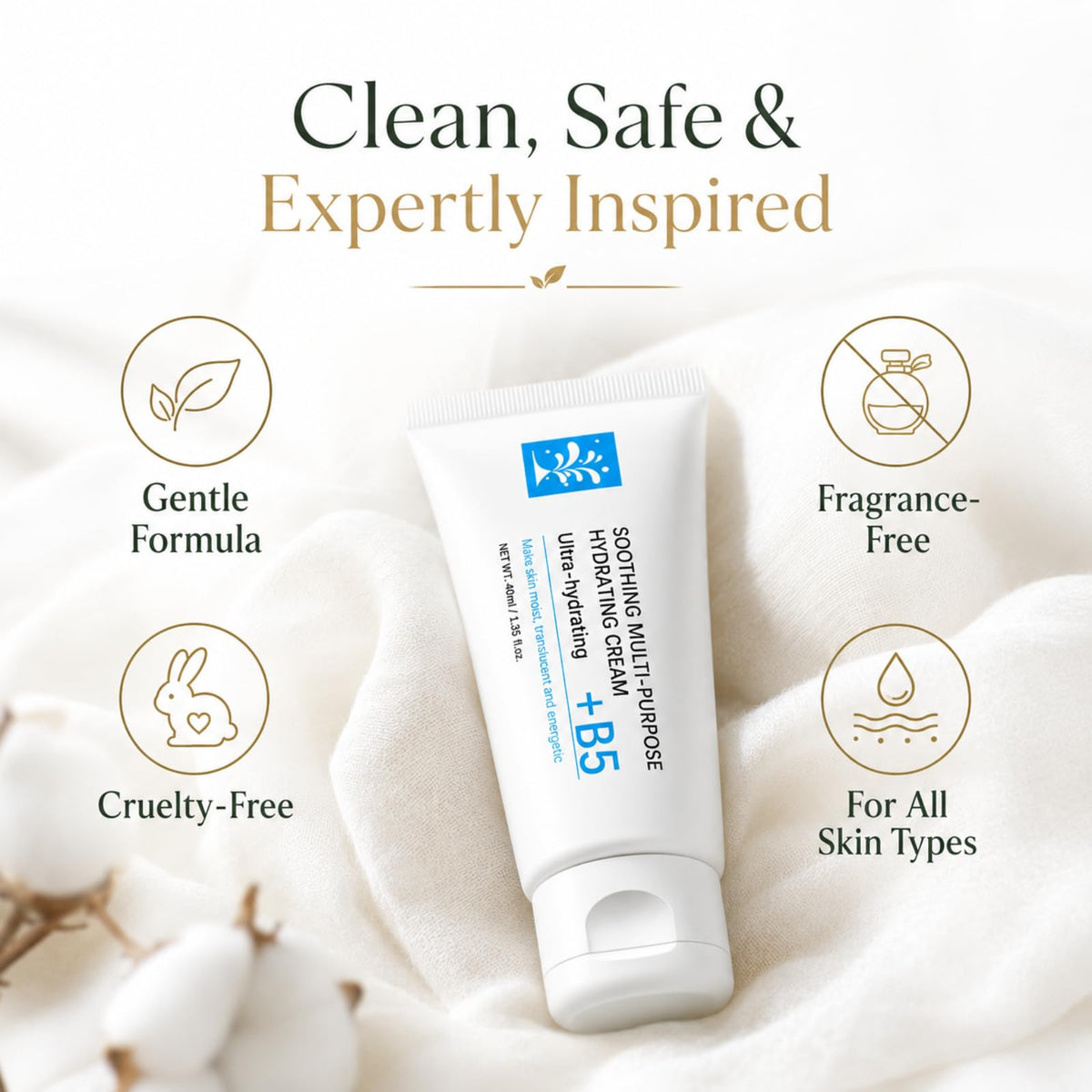 IZBEAUVO B5 Soothing Repairing Balm, Skin Barrier Repair Cream 40ml
