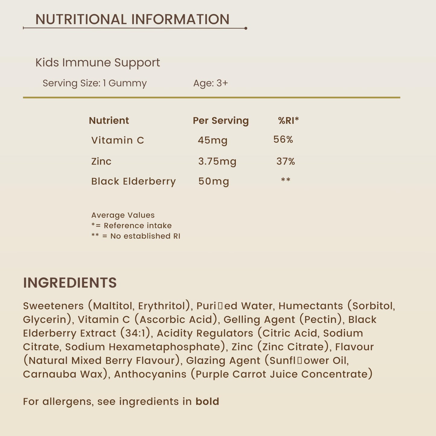 Bio Mirco Kids Triple Immunity Complex, Immune Boosting Gummies for Kids, Vitamin C, Zinc and Elderberry, 60 Gummies – 2 Month Supply, Elderberry Flavour, Great Tasting,Support Immunity and Overall Wellness